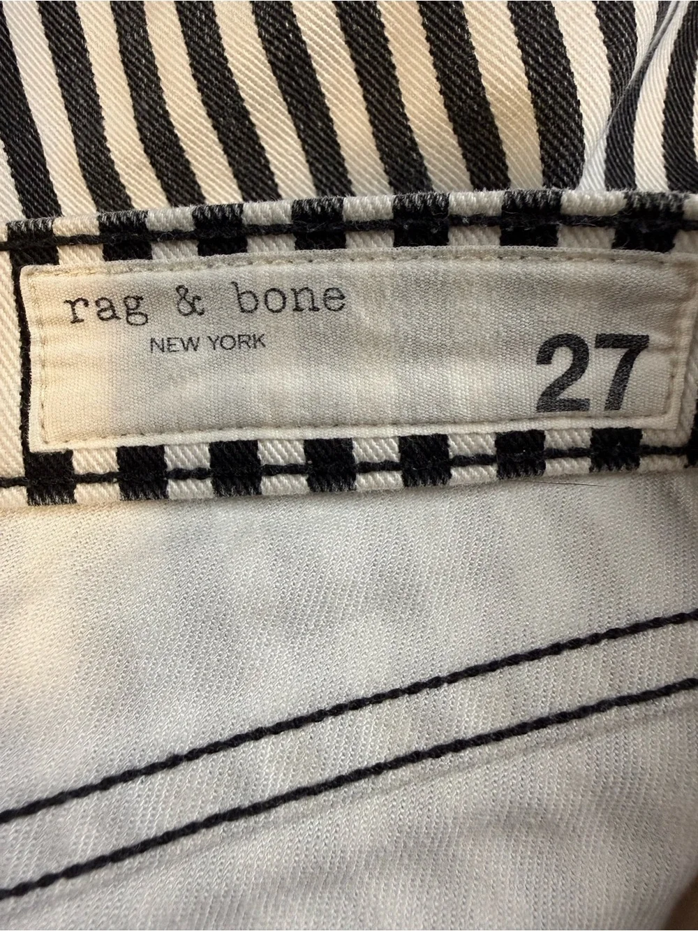 Rag & Bone High Rise Skinny Stripe Jeans Size 27